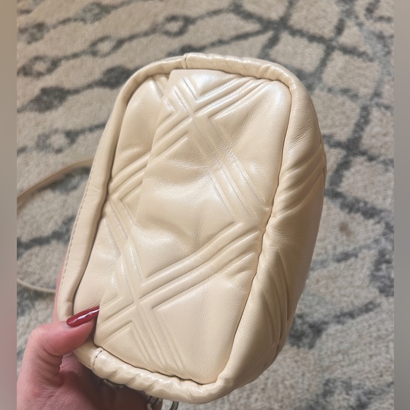 Tory Burch Perry Bombe Mini Puffy Logo Crossbody Bag in Cream - Picture 4 of 12